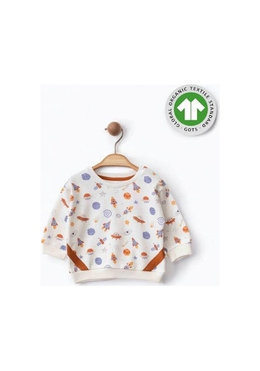 Erkek Bebek Uzay Desenli Organik Eşofman Takım-15485 renkli