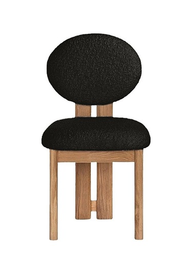 Coco İskandinav Teddy Natural Ahşap Bohem Sandalye Natural - Antrasit