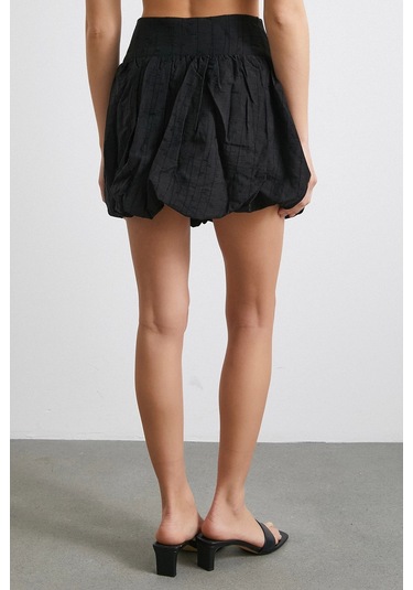 Astarlı Balon Etek Siyah Siyah