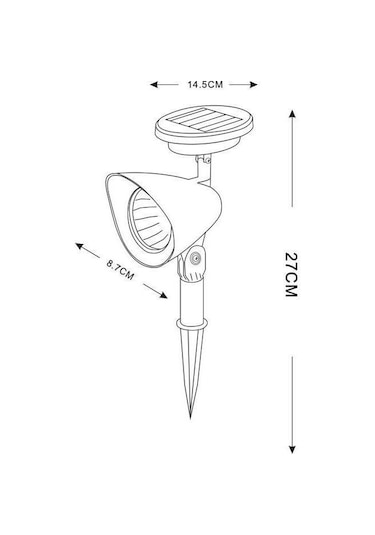 Galıx Plastik Güneş Enerjili Spot Işığı - Siyah