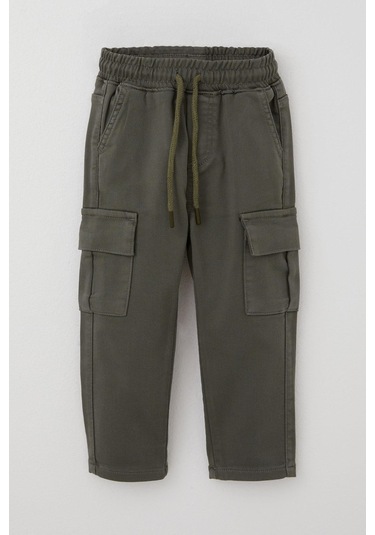 Breeze Erkek Çocuk Pantolon Kargo Cepli Beli Lastikli 1.5-5 Yaş, Haki Yeşil Haki Yeşil