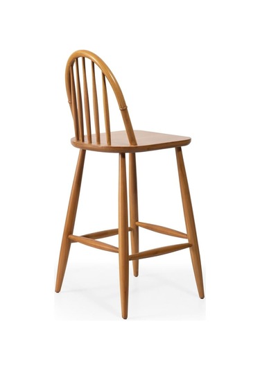 Rustica Ahşap Bar Sandalyesi Natural