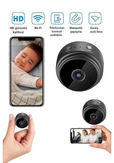 Kablosuz Bebek Kamerası Full Hd Telefonla Canlı İzleme & Wifi Bağlantı