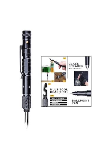 Dolıty Taktik Kalem El Kamp Yürüyüş Feneri Yedekler Penlight Siyah