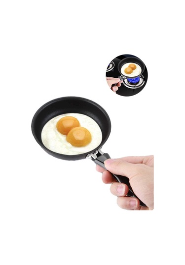 Xindoker 12 Cm Demir Teflon Tava, Küçük Yuvarlak Yumurta İçin, Ergonomik Kollü, Mini Boyutlu, Anti Yapışkan Kaplama Diğer