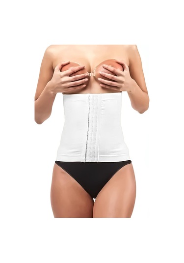 Agraflı Bel Göbek Inceltici Toparlayıcı Korse 886 Beyaz