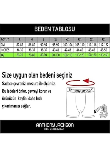 Anthony Jackson Likralı 6'Lı Kutu Premium Erkek Boxer Ronin