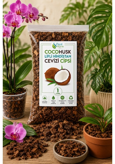 Planthome Powermix Cocohusk Orkide Bakımı Için Hindistan Cevizi Cipsi 1 Litre 1 LT