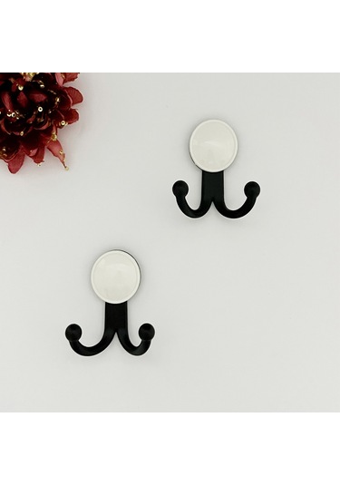 Boncuk Portmanto & Vestiyer Askılık Siyah/Beyaz (1 Adet)