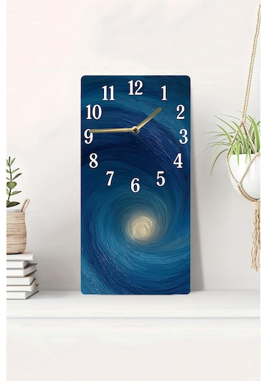 Uv Baskı Mdf Tablo Saat 30x60 Cm Dekoratif Tasarım Usd247 Ahşap Saat Usd247
