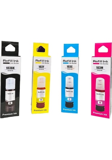 Epson Ecotank L3160 Muadil 103 Mürekkep Seti Renkli