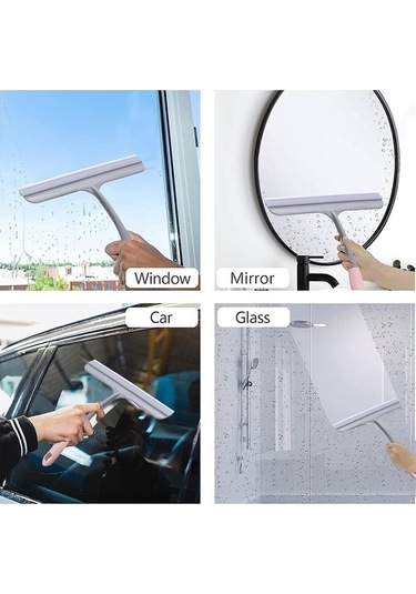 Prestigegoods Silikon Kaymaz Pencere Kazıyıcı Çok Fonksiyonlu Banyo Ev Güçlü Temizlik Cam Silecek
