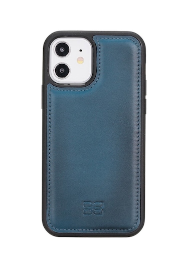 Bouletta Apple Uyumlu iPhone 12 Pro Deri Arka Kapak Brn4Ef Mavi (541846438)