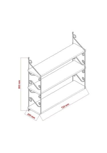 Decormet Seramoni Raf Seti 3 Raflı 200 720 Safir Meşe - Mal Safir Meşe