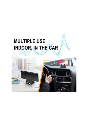 Gajeena Araç Telefon Tutucu 360 Derece Döner Sabitleyici Abs Plastik Lastikli Gps Tablet Tutucu Gri 6x6x4.5cm Diğer