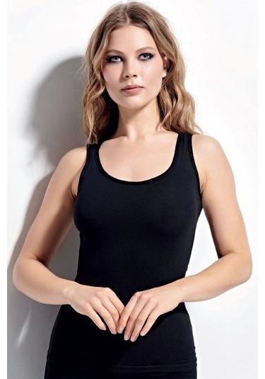 Kolcu Ribana Bayan Kalın Askılı Atlet-kb410-siyah Siyah