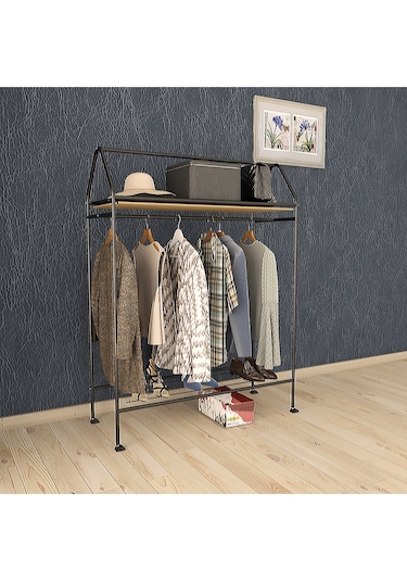 Metallica Concept Tekerlekli Home Hanger Askılık Ayaklı Askılık Siyah