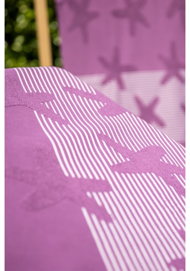 Menderes Home Cotton Collection Bukle Plaj Havlusu Yıldız Mor