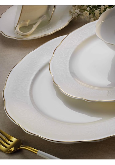 Aryıldız Asmara Bone China 36 Parça Kahvaltı Seti Beyaz