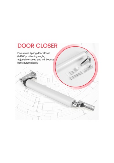 Pnömatik Kapı Kapatıcı Yumuşak Kapanma Otomatik 100 Derece Gümüş