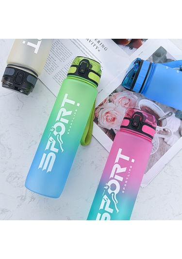 Teltree Sporcu Su Matarası - 800ml/1000ml Kapaklı, Taşınabilir, Hafif Ve Şık Çok Renkli