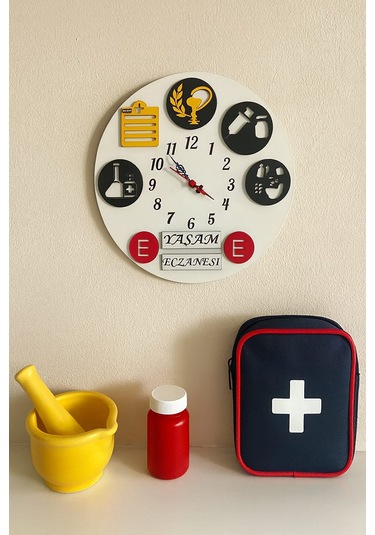 Eczane Yeni Tasarım Modern Duvar Saati Şık Ve Kalite Bir Arada No:1006 Beyaz