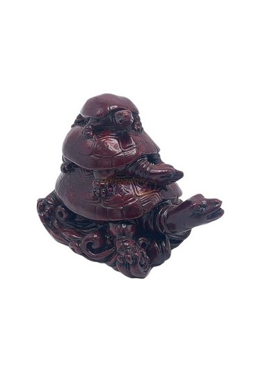 Dekoratif Üçlü Kaplumbağa Biblo Kahverengi