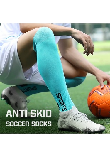 Qingmipy Uzun Kollu Spor Çorap Antibakteriyel Kayma Önleyici Futbol Basketbol Tüm Sporlar İçin Erkek Kadın Üniversal Beyaz Beyaz