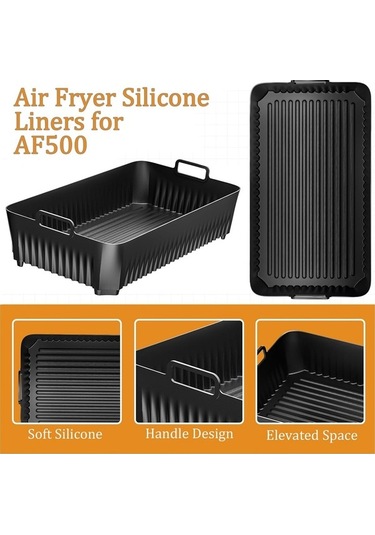 Ulzyvf Yeniden Siyah Silikon Silikon Ninja Kullanılabilir Kaplamaları İçin Hava Fritözü Af500 10.4l Ss Siyah