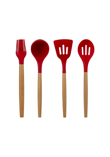 Cook With Love Ahşap Saplı Silikon Servis Seti