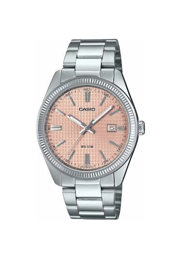 Casio Mtp-1302pe-4avdf Quartz Çelik Gri Pembe Kadran 39 Mm Erkek Kol Saati Gri