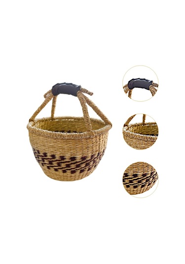 Homyl El Dokuması Piknik Sepeti Açık Seyahat Pazarı Için Kahverengi