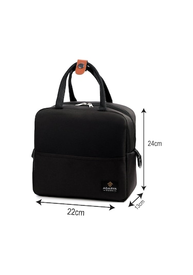 7 Lt Yemek Taşıma Çantası Sıcak Ve Soğuk Termal Termos Kamp Piknik Soğutucu Buzluk Çanta Siyah Siyah