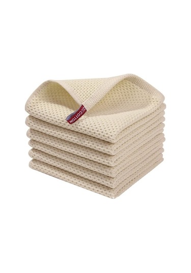 Besthome1 Vakum Seti Petek Waffle Mutfak Temizlik Saf Pamuklu Bulaşık Yıkama Havlusu, Temizlik Bezi, Kare Havlu, Silme Bezi, Ko