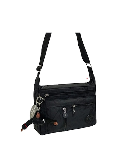 Kadın Klinkır Postacı Çanta Çok Cepli Çapraz Siyah