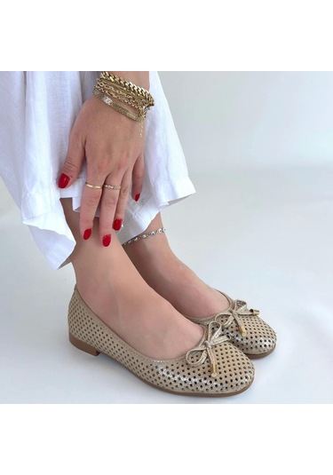 Icar Bej Cilt Babet Ayakkabı Çok Renkli