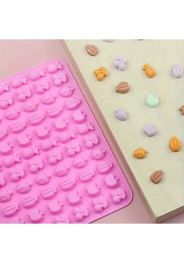 Silikon Kek Kalıp Çikolata Minik Meyve Figürleri Kalıbı Şeker Hamuru Jelibon Kalıbı Çok Renkli