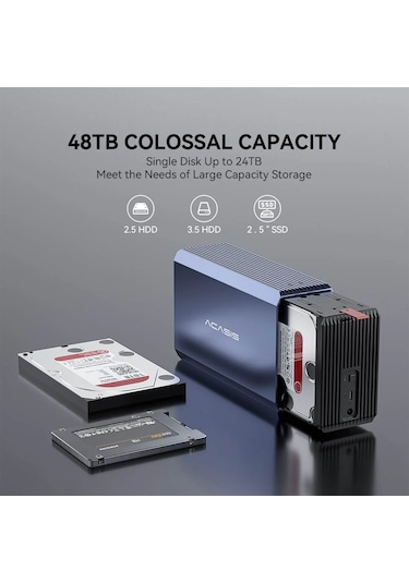 Acasis EC7352 HDD İstasyon Max 48TB Dahili PSU
