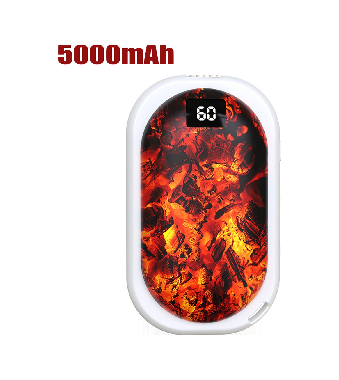 Qingmipy Usb Şarjlı 3 Seviye Isıtma Eli Isıtıcı 5000mah Power Bank Içinli Taşınabilir Mini Isıtıcı Kış Hediyesi Beyaz