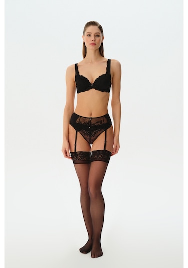 Suwen Queen 15 Den Çorap Sc3024012 Siyah