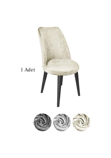 StarMall Kadife Kumaş Oval Sandalye Kılıfı,sandalye Örtüsü 1 Adet Krem
