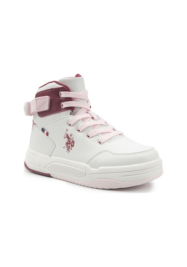 U.s. Polo Assn. Phıta Jr 5pr Beyaz Kız Çocuk High Sneaker Beyaz-gul Kurusu