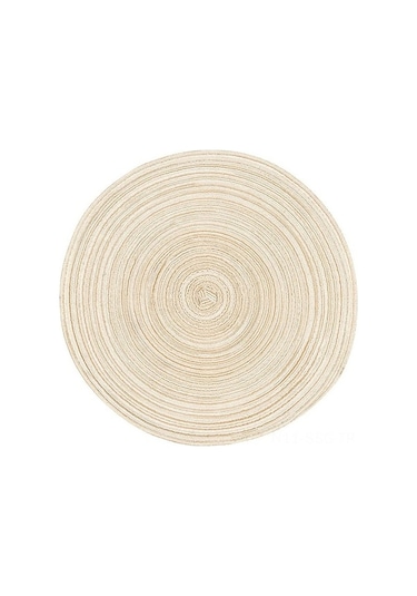 Pazly Yuvarlak Örgü Masa Altlığı - 15 İnç 6'lı Paket, Bej, Mutfak/yemek Masası İçin Sıcak Yalıtım Bej