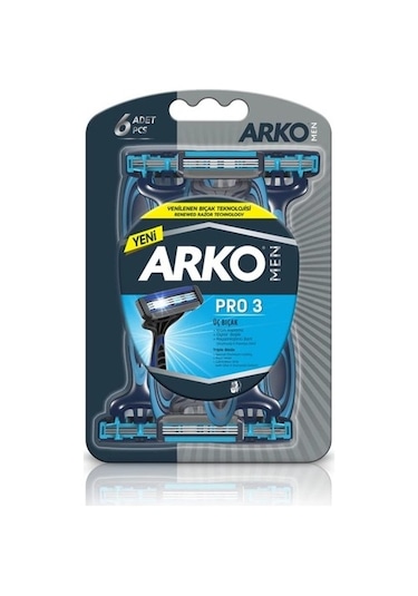 Arko Men Pro 3 Bıçaklı Tıraş Bıçağı 6'lı