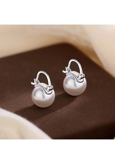 925 Ayar Gümüş 10 Mm İnci Küpe