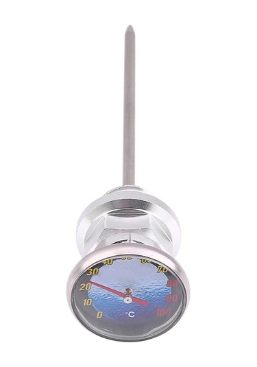 Lemestar 125cc Erkek Motosikletleri İçin Cnc Alüminyum Yağ Seviye Ve Sıcaklık Ölçer, Uzun İğne Tipi, Dayanıklı Ve Hafif Gümüş