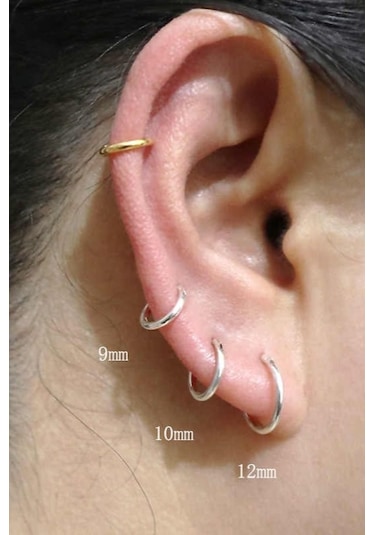 Takı Dükkanı Kadın Gümüş Halka Küpe Taşsız Menteşeli wsk01-t