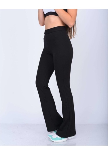 Maacbutik Kadın Siyah Ispanyol Paça Taytsiyahs Siyah