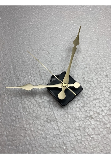 Saat Mekanizması, Akar Sessiz Duvar Saati Mekanizması, 14 Mm Şaft, Akrep-yelkovan-saniye- Askılı Gold Altın