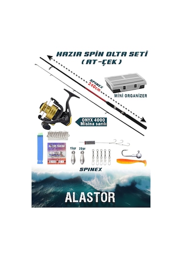 Spinex Spin Olta Seti Hazır Olta Seti At-çek Olta Seti Spin Olta Kamışı 10-40
